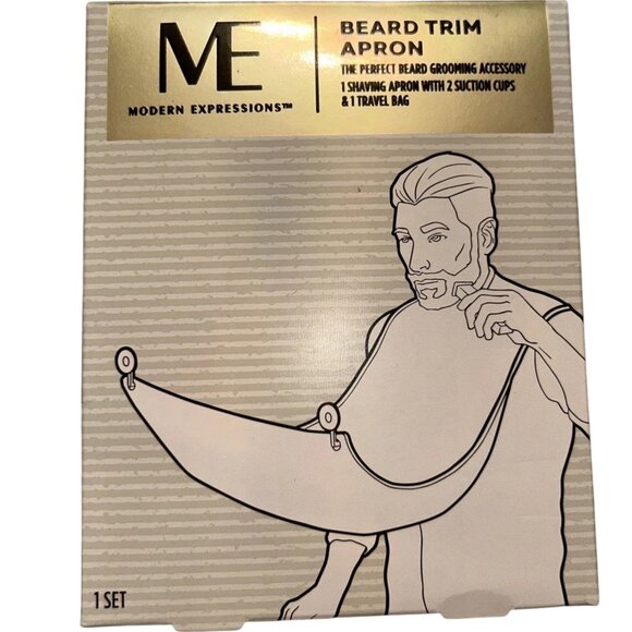 Beard Trim Apron – Grooming Catcher Cape with Neck Strap, Suction Cups & Carrier - Picture 1 of 4